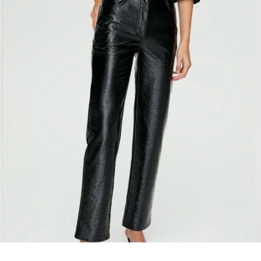 WILFRED Faux Leather Black Pant 6